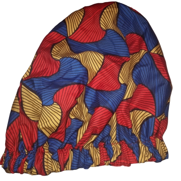 African print double layered satin bonnet - Picture 5 of 6
